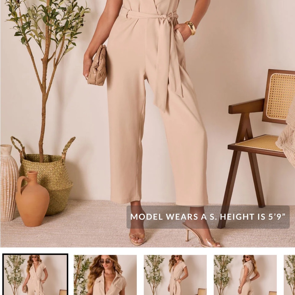 Vici Elegant Cream Jumpsuit
